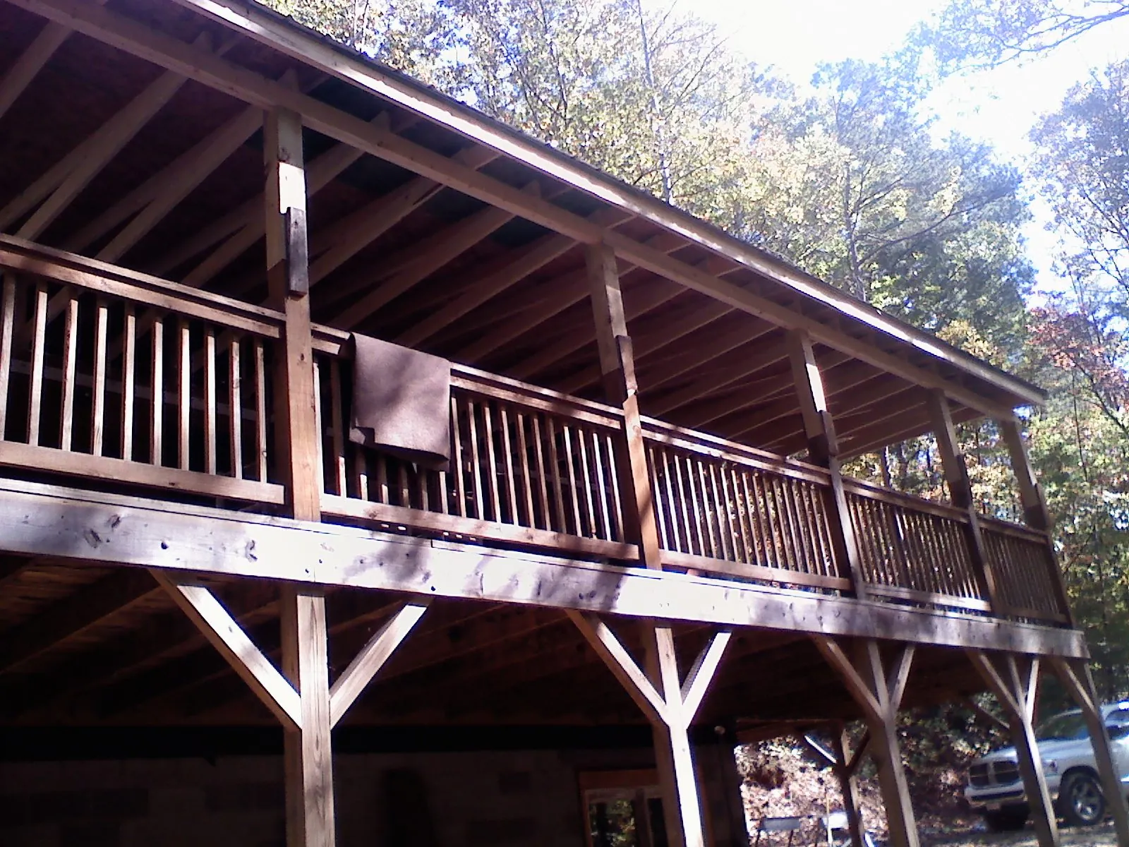 Timber framing under a new elevated porch and deck — Roof Leak Repair in Annandale On Hudson by Roofing Brothers